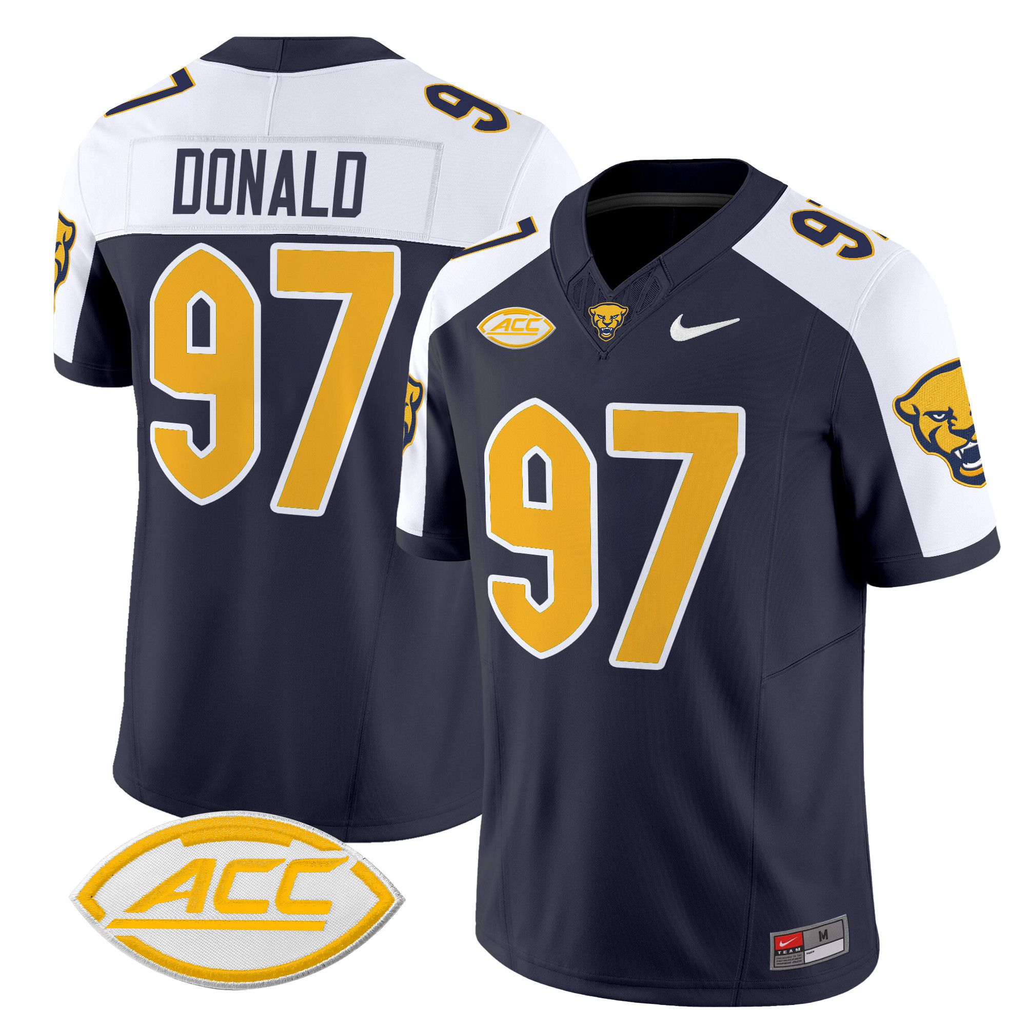 Men Pittsburgh Panthers 97 Donald Black Nike 2024 Vapor Limited NCAA Jersey